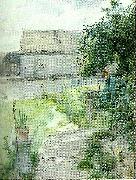 Carl Larsson katt pa tradgardsgangen oil painting